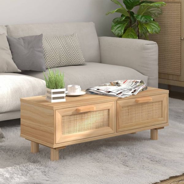 vidaXL Konferenčný stolík hnedý 80x40x30 cm spracov. drevo a borovica