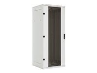 19 stojanový rozvaděč rozebíratelný 22U/600x600mm prosklené dveře, IP20 nosnost 800kg světle šedý RAL7035