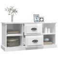 vidaXL TV skrinka lesklá biela 99,5x35,5x48 cm kompozitné drevo