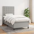 vidaXL Posteľný rám boxsping s matracom bledosivý 80x200 cm látka