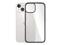 PanzerGlass ClearCase pre Apple iPhone 14 / iPhone 13 - (obal z tvrdeného skla a čierneho TPU rámčeka, 2x Military Standard)