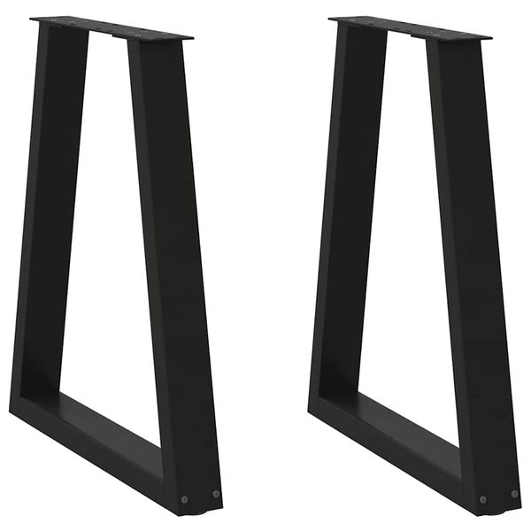 vidaXL Nohy k jedálenskému stolu v tvare V, 2 ks, čierne, 50x(72-73,3) cm, oceľové