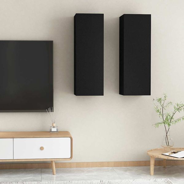 vidaXL TV skrinky 2 ks, čierne 30,5x30x90 cm, kompozitné drevo