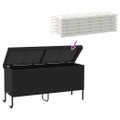 vidaXL Záhradný úložný box s kolieskami čierny 160x55x75 cm polyratan