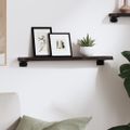 vidaXL Nástenná polica tmavohnedá 60x10x2 cm ošetrený dubový masív