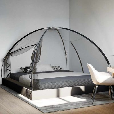 vidaXL Moskytiéra jurta s dverami 220 čierna 200x200x135 cm