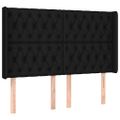 vidaXL Čelo postele s LED čierne 163x16x118/128 cm látka