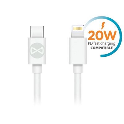 Večný kábel USB-C - Lightning 1,0 m 20W biely