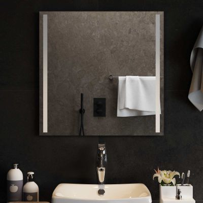 vidaXL Zrkadlo do kúpeľne s LED Priehľadná 60 x 60 cm tvrdené sklo
