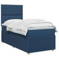 vidaXL LED boxspring posteľ s matracom Modrá 100 x 200 cm Látka