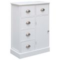 vidaXL Komoda s 10 zásuvkami biela 113x30x79 cm drevená