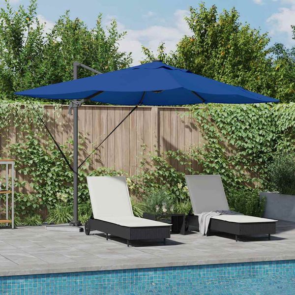 vidaXL Slnečník 352 x 251 x 265 cm Polyester a hliník Azurblue