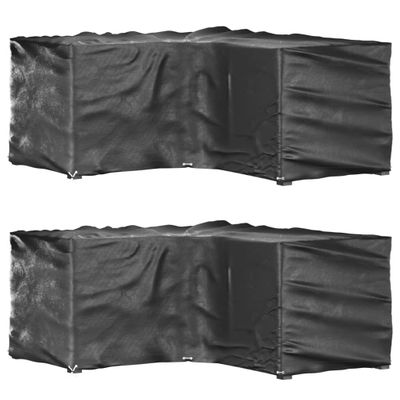 vidaXL Kryty na záhradný nábytok v tvare L 2ks 16 očiek 215x215x90 cm