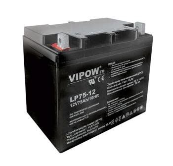 Olověná baterie 12V / 75Ah VIPOW bezúdržbový akumulátor