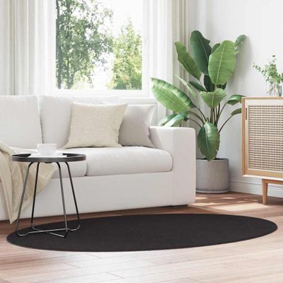 vidaXL Kusové koberce Oválny HUARTE Čierna 120 x 170 cm 100% polyester