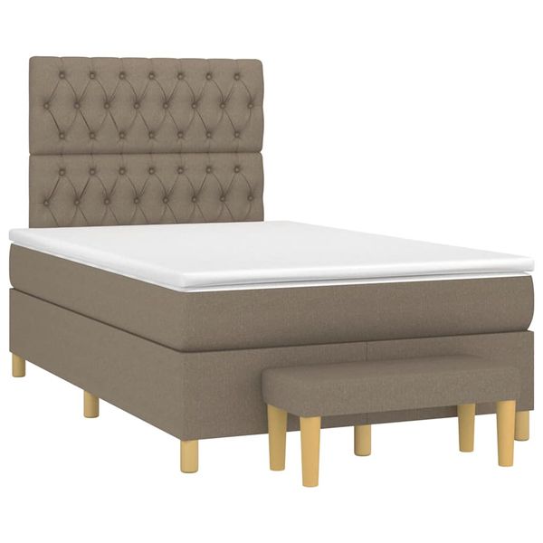 vidaXL Boxspring posteľ s matracom sivohnedá 120x190 cm látka