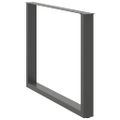 vidaXL Nohy k jedálenskému stolu v tvare U, 2 ks, antracitové, 100 x (72-73) cm, oceľ