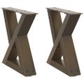 vidaXL Nohy konferenčného stolíka 2 ks, prírodná oceľ, 40 x (30-31,3) cm, oceľ