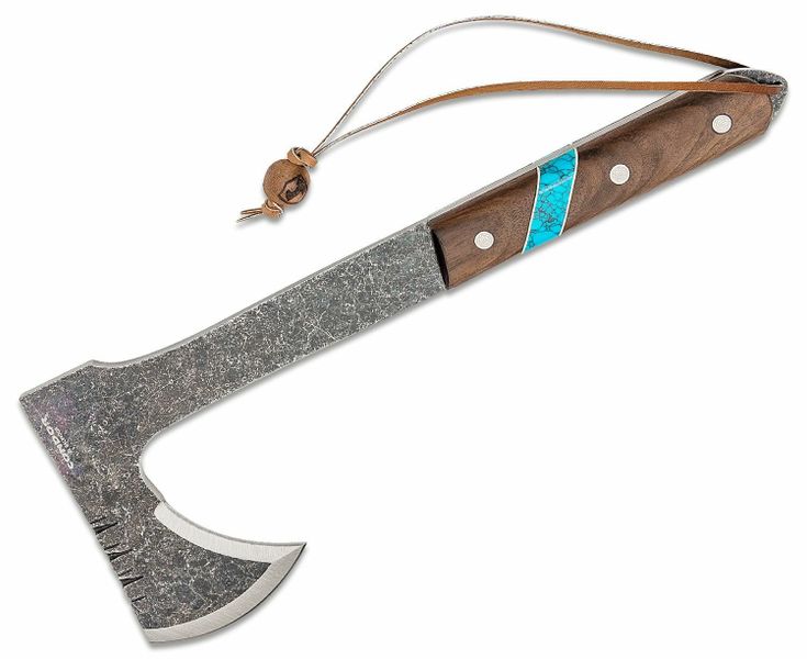 Condor CTK2826-HC BLUE RIVER TOMAHAWK sekera tomahawk 529g, orechové drevo, tyrkys, kožené puzdro