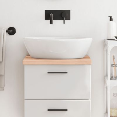 vidaXL Kúpeľňová doska 40x30x(2-4) cm neošetrený masív