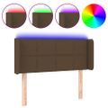 vidaXL Čelo postele s LED tmavohendé 103x16x78/88 cm látka