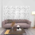 vidaXL Nástenné panely 12 ks 50 x 50 cm Diamond Biele XPS Pena
