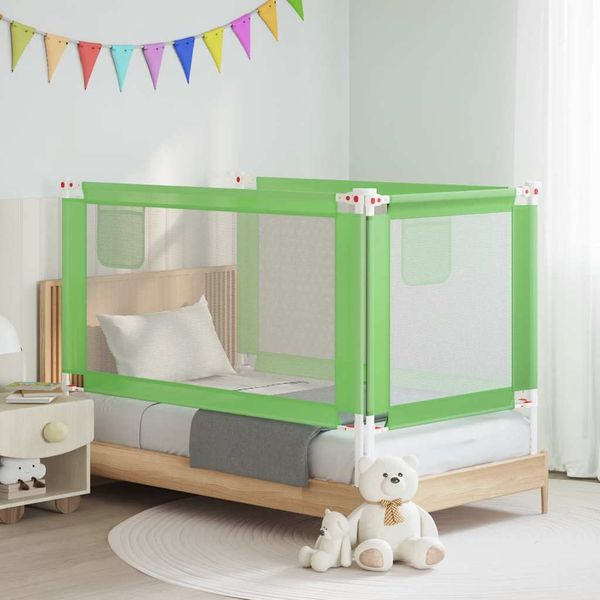 vidaXL Zábrana na detskú posteľ zelená 150x25 cm látka