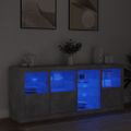 vidaXL Komoda s LED svetlami betónovo-sivá 164x37x67 cm