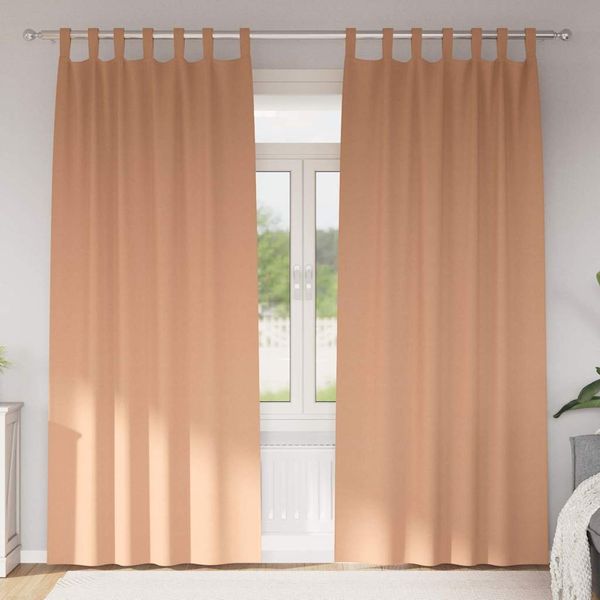 vidaXL Záclony na zatemnenie s krúžkami 2 pcs Svetlohnedá 225 x 140 cm