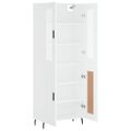 vidaXL Vysoká skrinka biela 69,5x34x180 cm spracované drevo