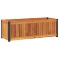 vidaXL Záhradný kvetináč 80x30x27,5 cm masívna akácia a oceľ