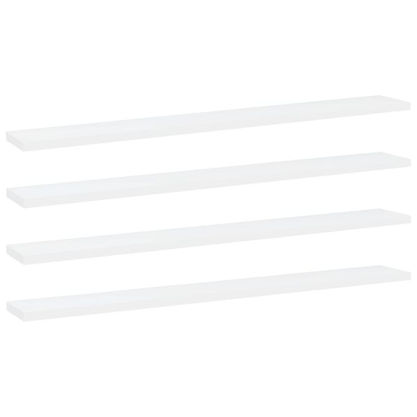 vidaXL Prídavné police 4 ks, biele 80x10x1,5 cm, drevotrieska