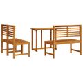 vidaXL Záhradný bistro set 3 ks Hnedá Pevné akáciové drevo
