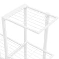 vidaXL Stojan na kvety 94,5x25x88 cm biely kovový