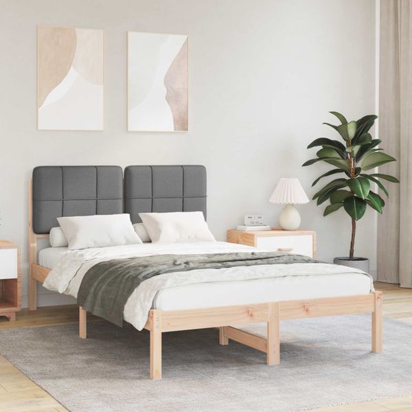 vidaXL Rám postele s čalúneným čelom Tmavo šedá 120 x 200 cm