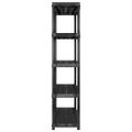 vidaXL Regál s 5 úložnými poličkami čierny 340x40x185 cm plastový