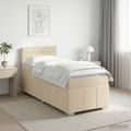 vidaXL Posteľ boxspring s matracom Krémová 80 x 200 cm Látka