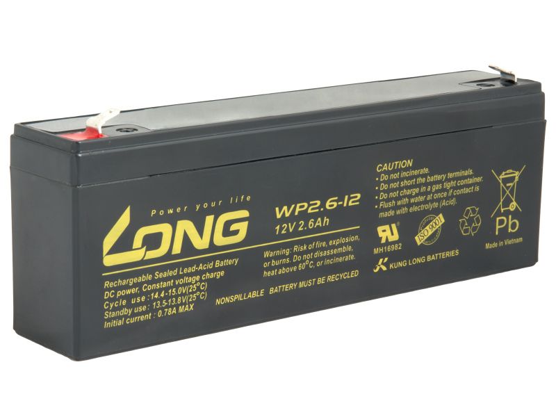 LONG batéria 12V 2,6Ah F1 (WP2.6-12)