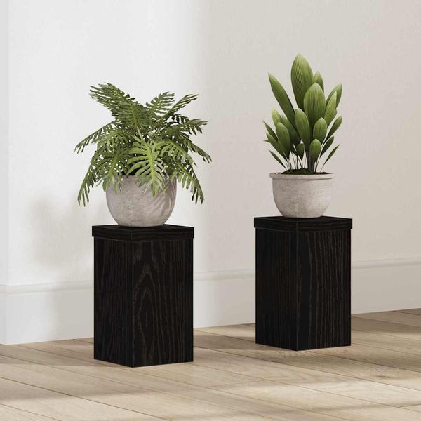 vidaXL Stojan na rastliny 2 pcs Čierny dub 10 x 10 x 18 cm