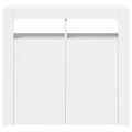 vidaXL Komoda s LED svetlami lesklá biela 80x35x75 cm