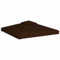 vidaXL Dvojitá strieška na altánok 310 g/m², 3x3 m, hnedá