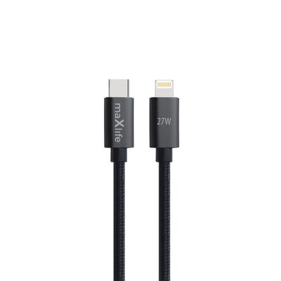 Maxlife MXUC-12 kábel USB-C - Lightning 2,0 m 27W čierny
