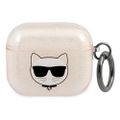 Puzdro Karl Lagerfeld pre Airpods 3 KLA3UCHGD zlaté Glitter Choupette