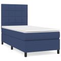 vidaXL Boxspring posteľ s matracom modrá 100x200 cm látka