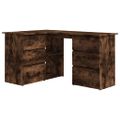 vidaXL Rohový stôl dymový dub 145x100x76 cm spracované drevo