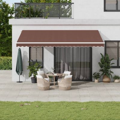 vidaXL Automaticky zaťahovacia markíza s LED hnedá 450x350 cm