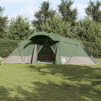 vidaXL Rodinný stan so strechou Zelená a šedá 721 x 335 x 212 cm