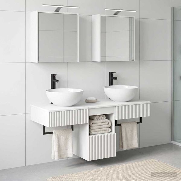 vidaXL Set kabinetov do kúpeľne 5 pcs Biela 43 x 16 x 62,5 cm