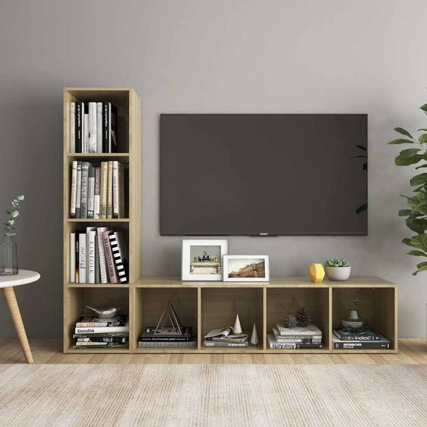 vidaXL TV skrinky 2 ks dub sonoma 142,5x35x36,5 cm drevotrieska