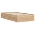 vidaXL Posteľný rám so zásuvkami dub sonoma 75x190 cm kompozitné drevo